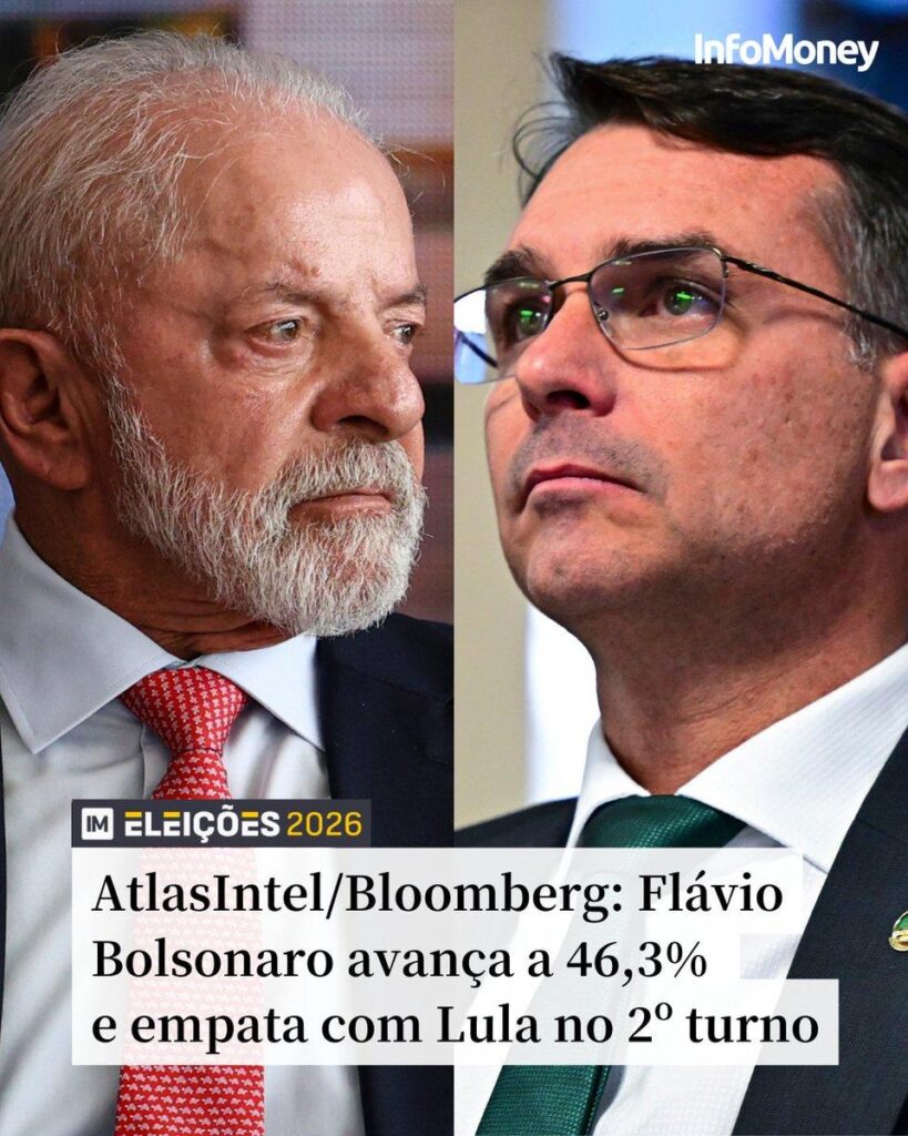 Nova pesquisa mostra disputa apertada entre Lula e Flávio Bolsonaro Nova pesquisa mostra disputa apertada entre Lula e Flávio Bolsonaro